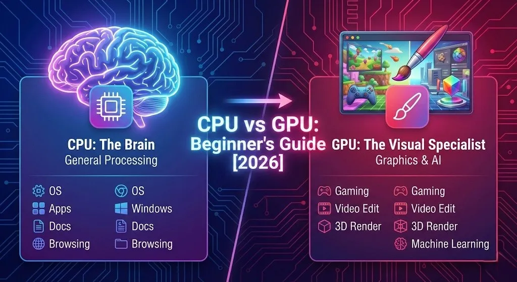 CPU vs GPU: What’s the Difference? Complete Beginner’s Guide [2026]
